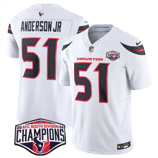 Mens Houston Texans #51 Will Anderson Jr. White F.U.S.E. 2024 AFC South Division Champions Vapor Limited Stitched Jersey->houston texans->NFL Jersey